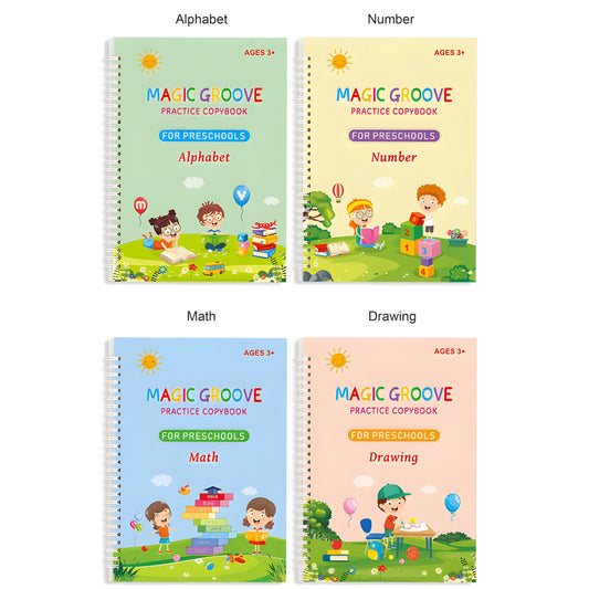 Reusable Grooved Handwriting Workbooks forKids With Disappearing Ink（Vertical version）