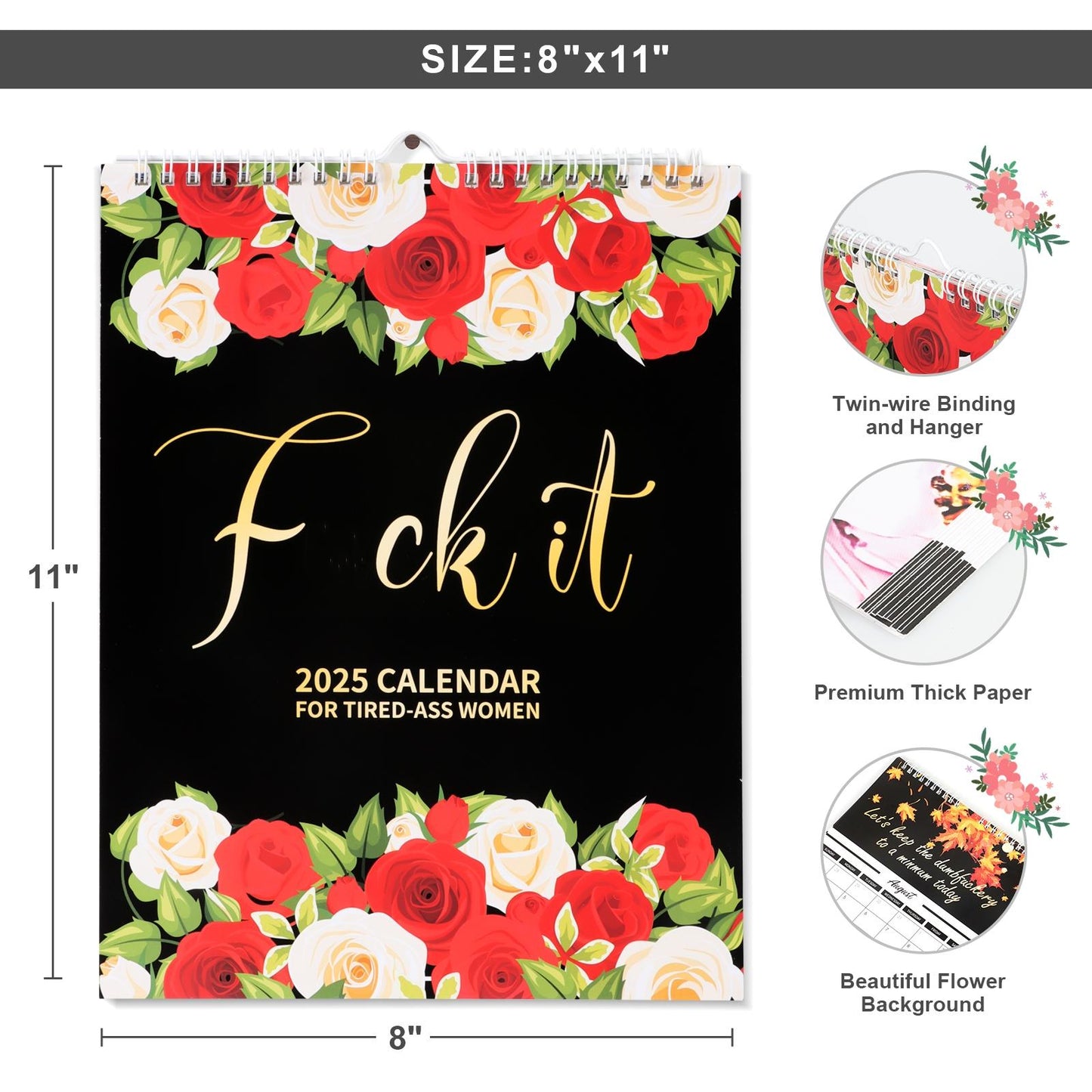 【Christmas gifts】2025 Mental Health Calendar with Funny Swear Quotes, Affirmations, and Monthly Planner for Home Offices - Portable and Easy to Hang skylight calendar aesthetic noteboo daily planner plannerk sticker lovers chalkboard calendar